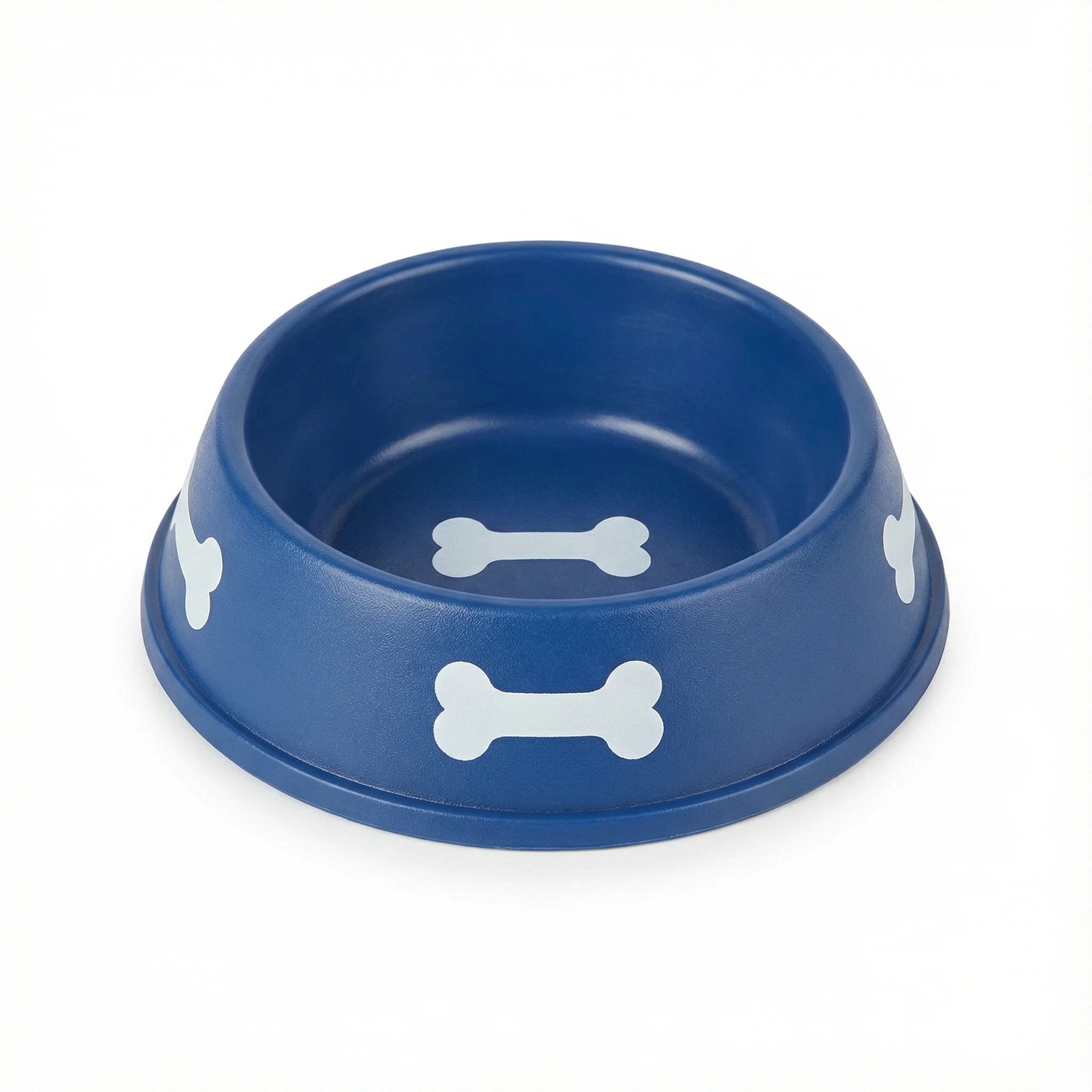 Stainless Steel Pet Food Bowl with Bone Print & Non-Slip Base