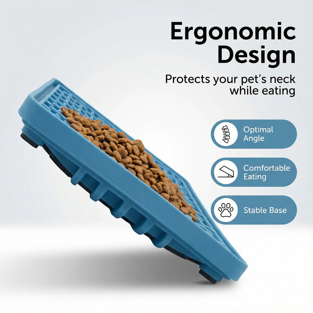 Square Anti-Slip Pet Feeding Mat for Bowls – 20 × 20 cm