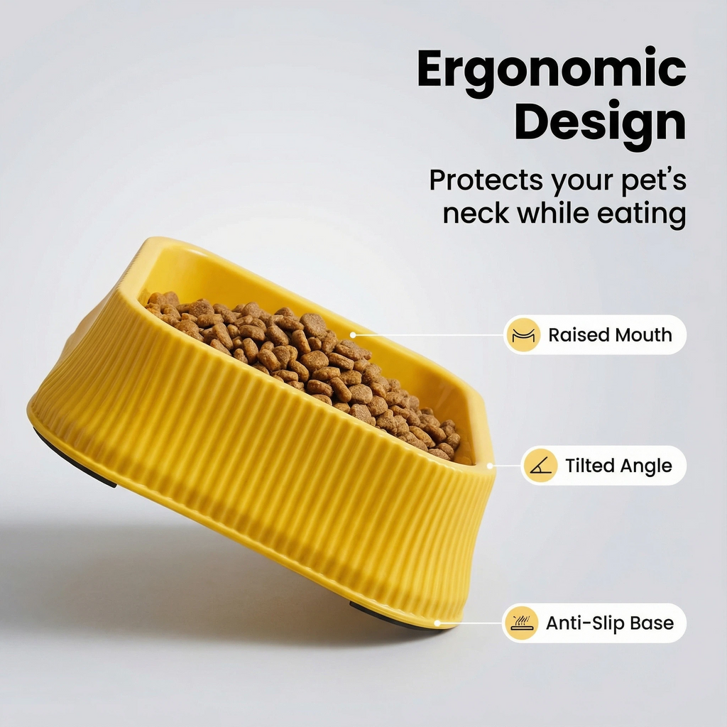 Square Pet Food Bowl – 17.5×17.5 cm