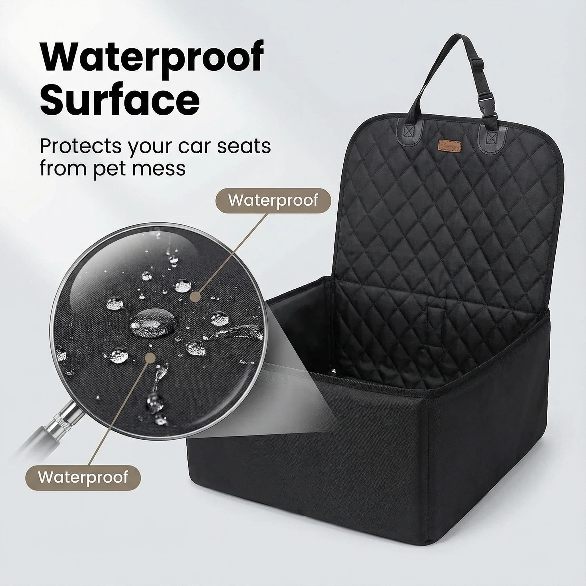 宠物汽车座椅，适用于猫狗 – 带衬垫的旅行增高座椅（50 × 95 厘米）