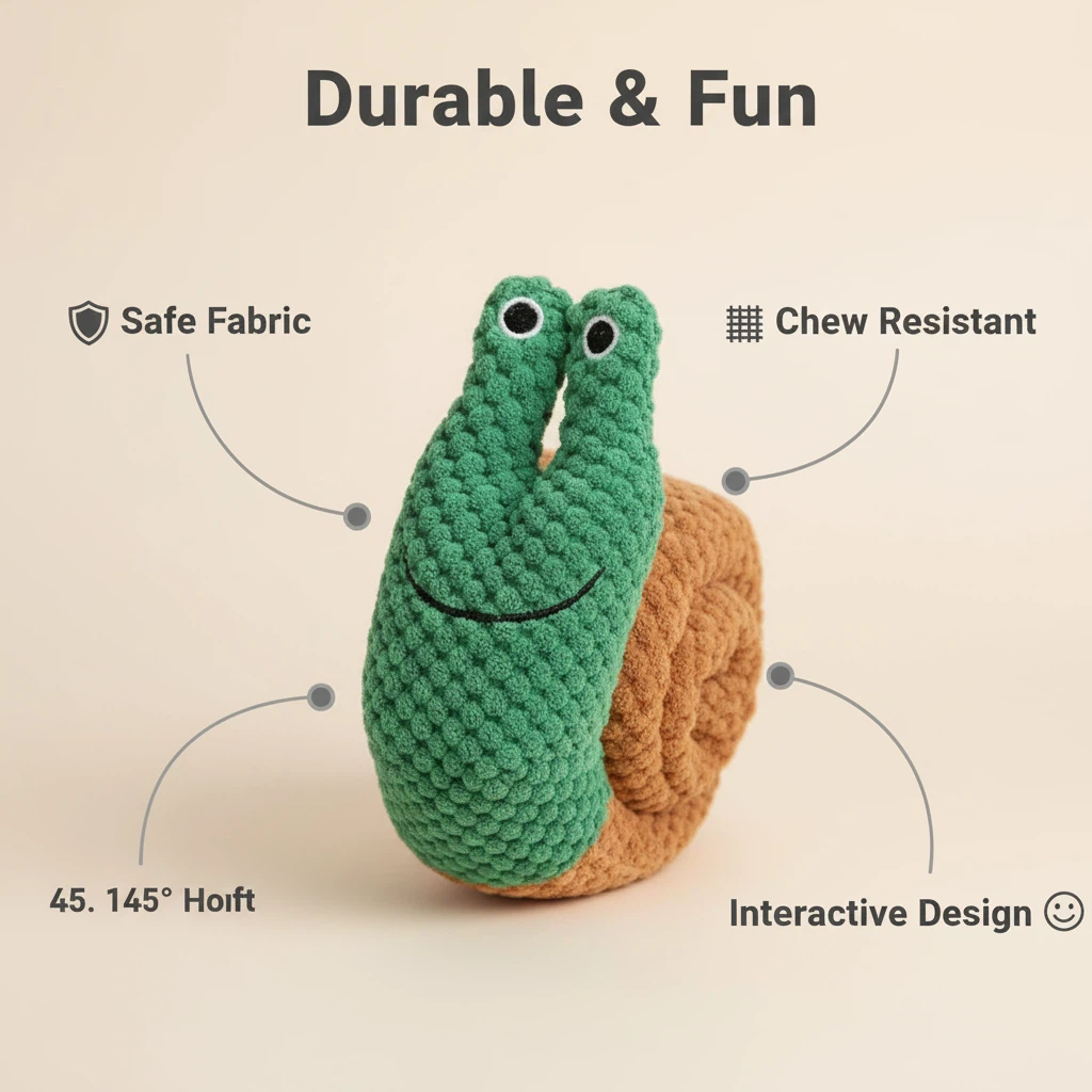 Plush Snail Dog Toy – Soft Treat-Dispensing Interactive Pet Toy