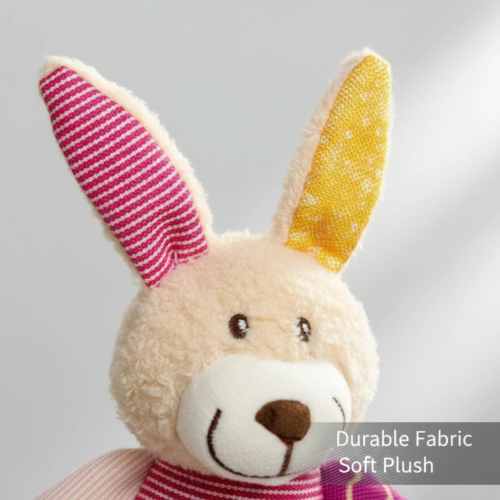 Plush Animal Dog Toy Set – Bunny, Elephant, Monkey & Lion (27 × 18 cm)