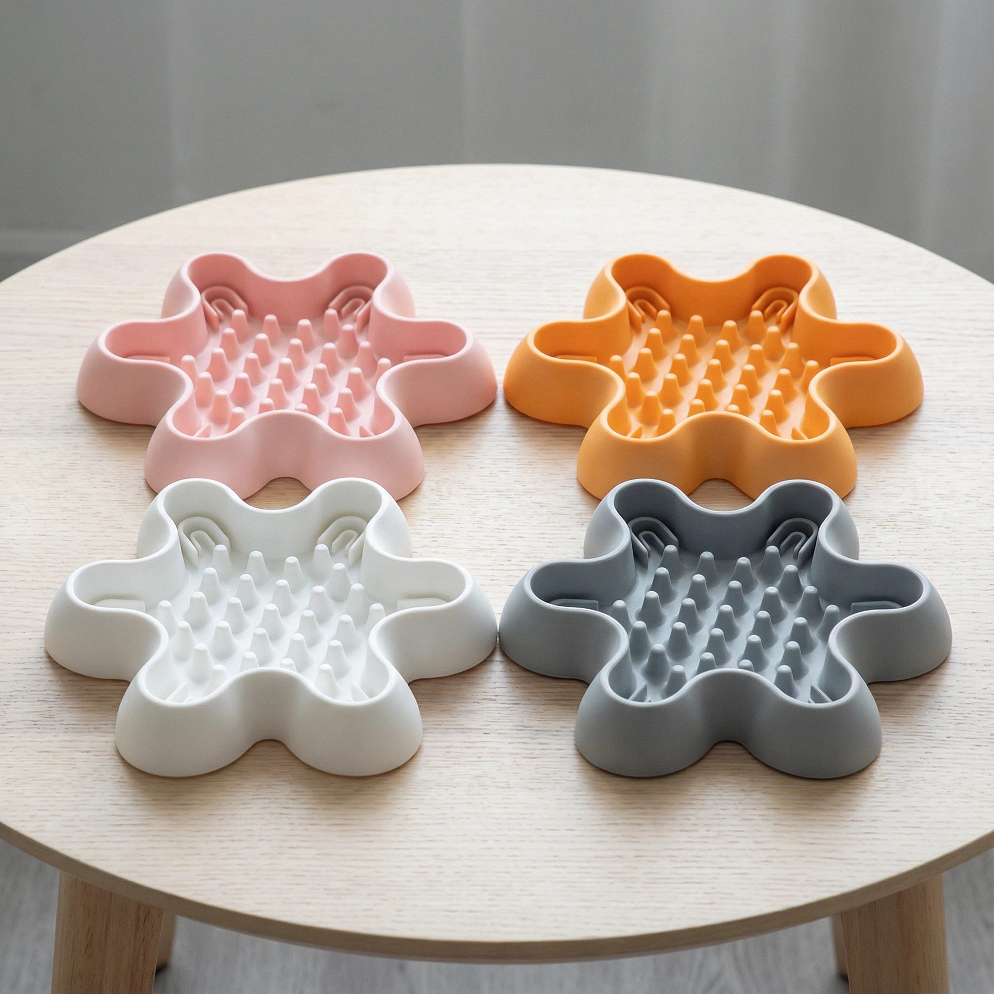 Flower-Shaped Slow Feeder Pet Bowl – Anti-Choking Feeding Dish