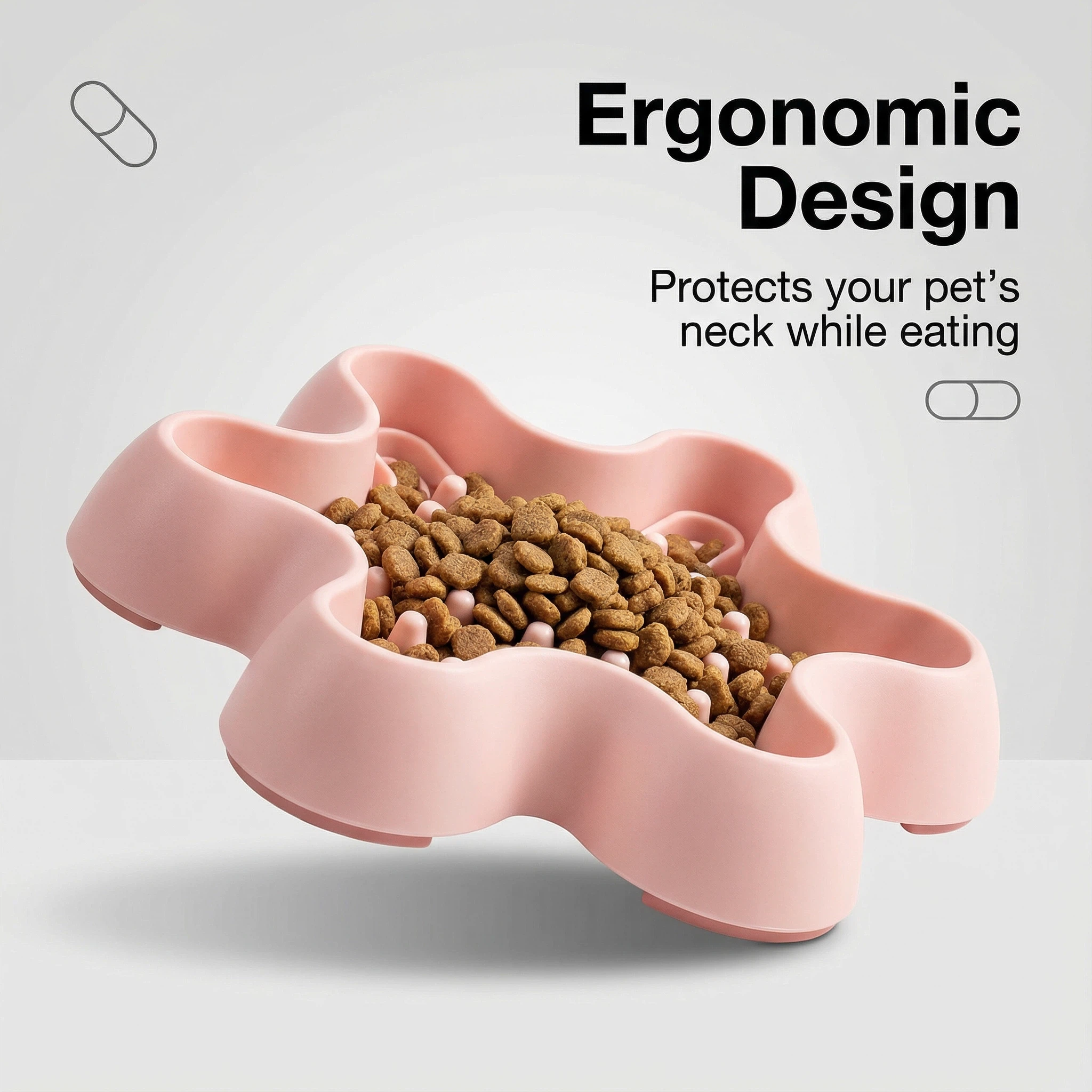 Flower-Shaped Slow Feeder Pet Bowl – Anti-Choking Feeding Dish