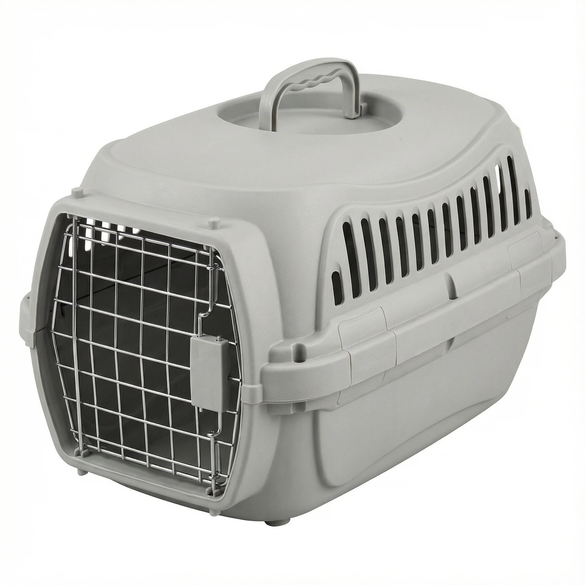 小型硬塑料宠物笼，带金属门 – 轻便旅行笼，适用于猫狗