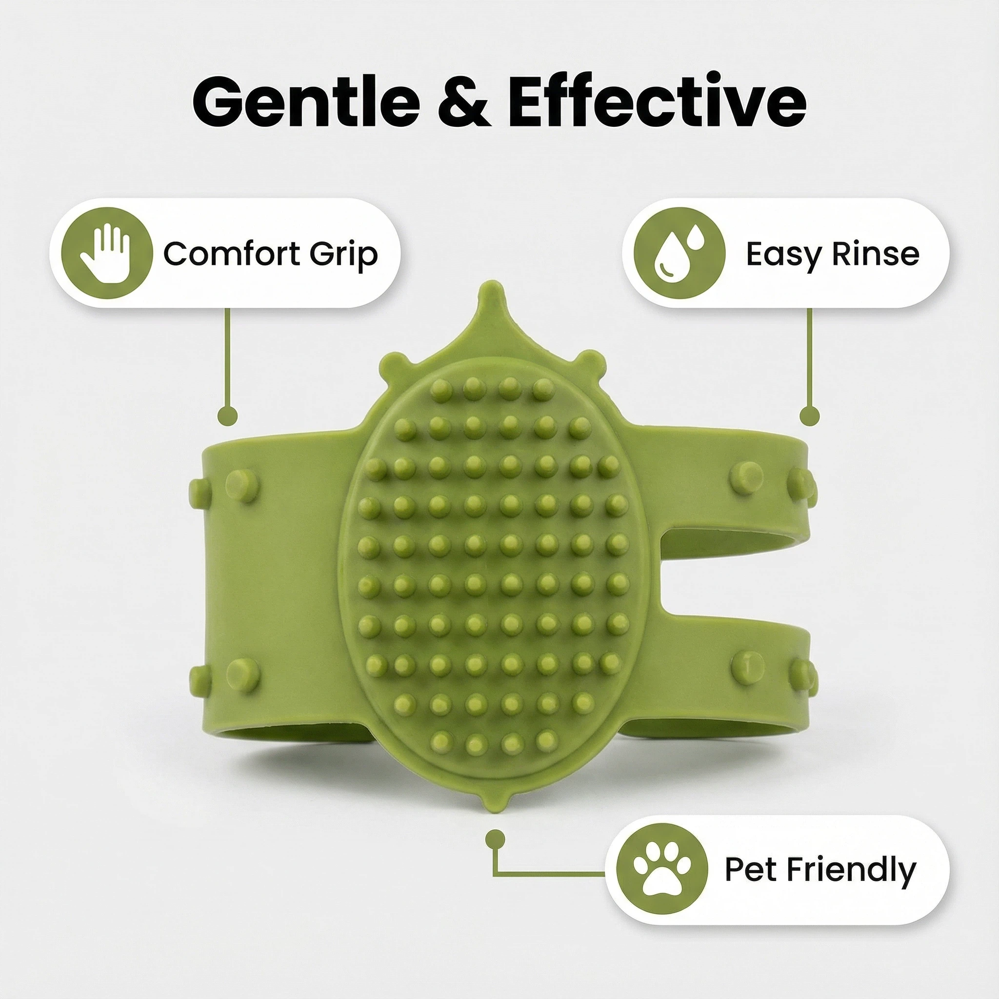 Pet Bath & Grooming Brush – Silicone Massage Scrubber