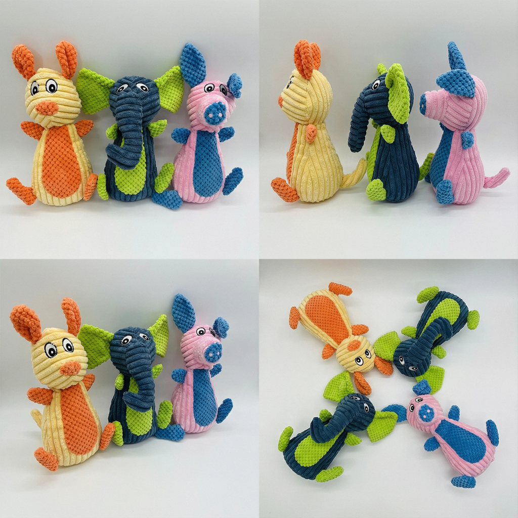 Plush Cartoon Animal Dog Toy – Mixed Characters