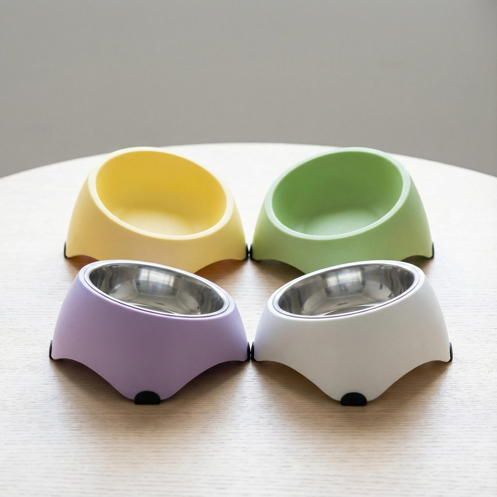 Non-Slip Pet Food Bowl with Stainless Steel Insert – 13.5 cm  （可爱风备选：