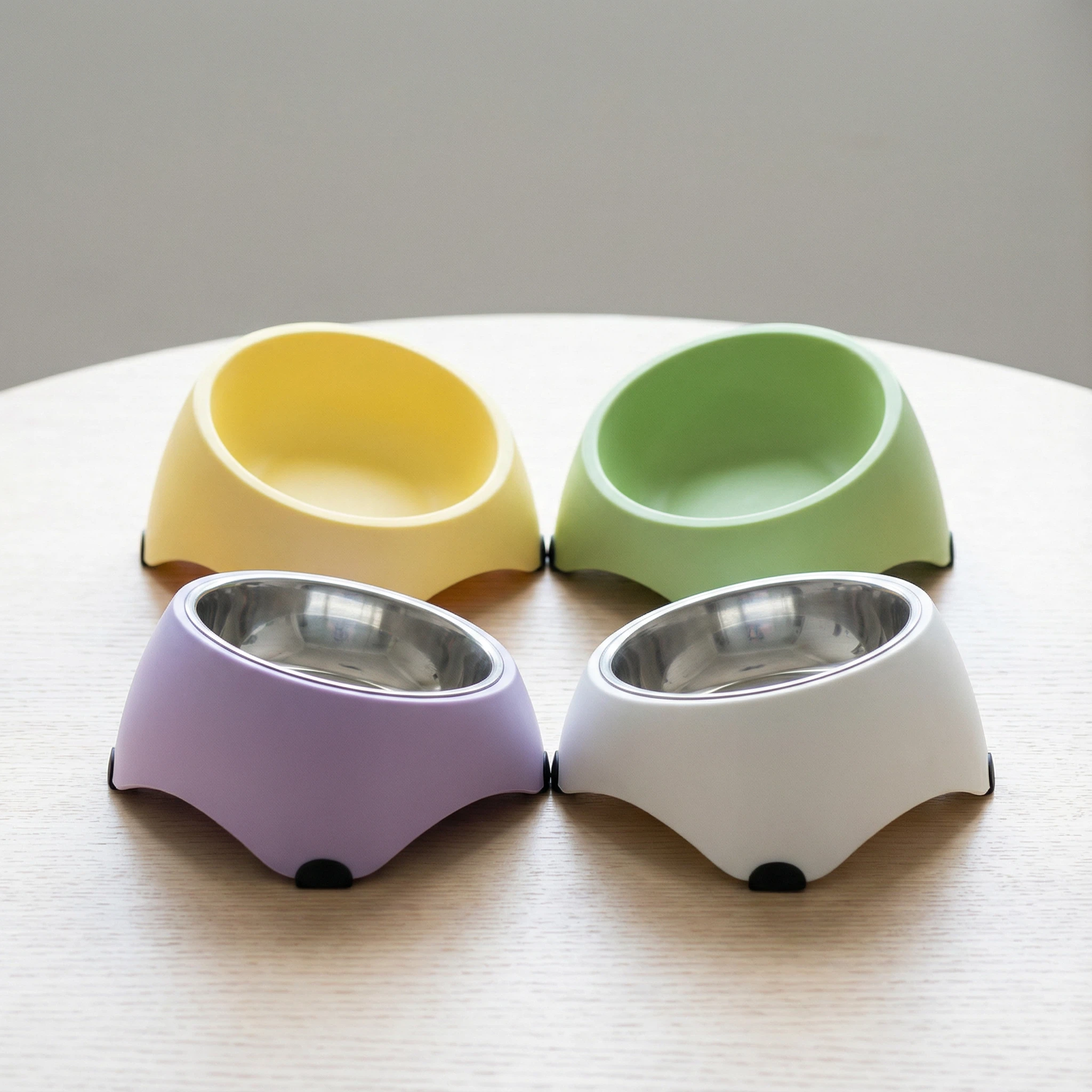 Non-Slip Pet Food Bowl with Stainless Steel Insert – 13.5 cm  （可爱风备选：