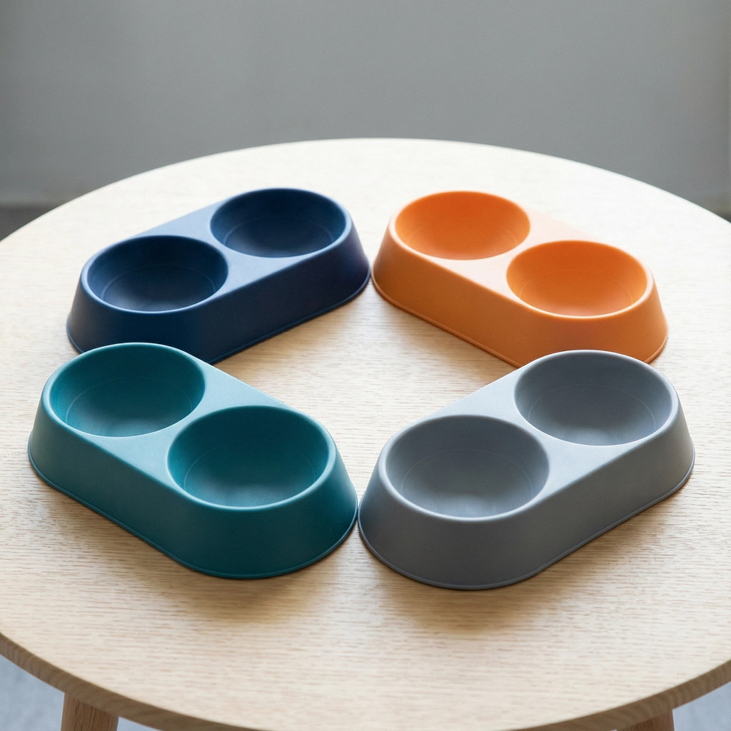 Round Double Pet Food Bowl – 27.5×15 cm