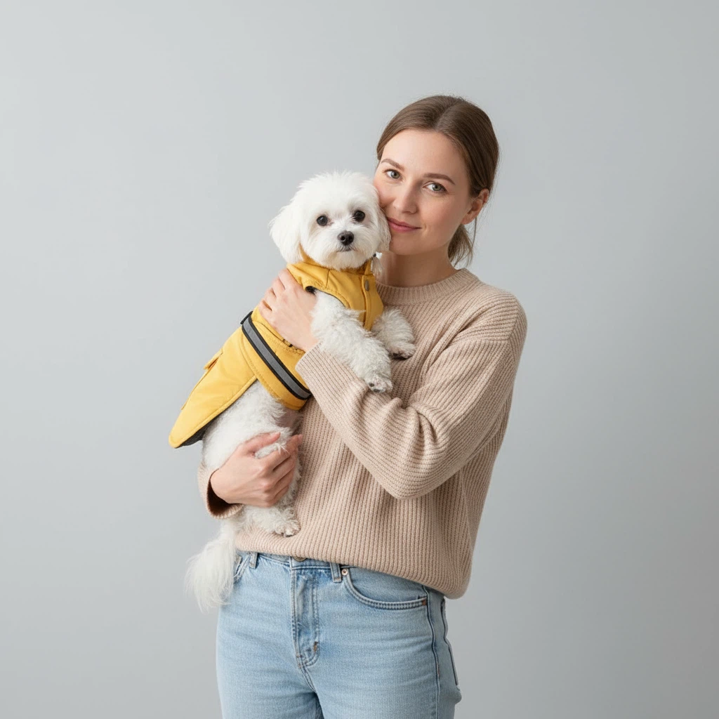 Warm Waterproof Dog Jacket with Harness – Winter Pet Coat (S–XL)