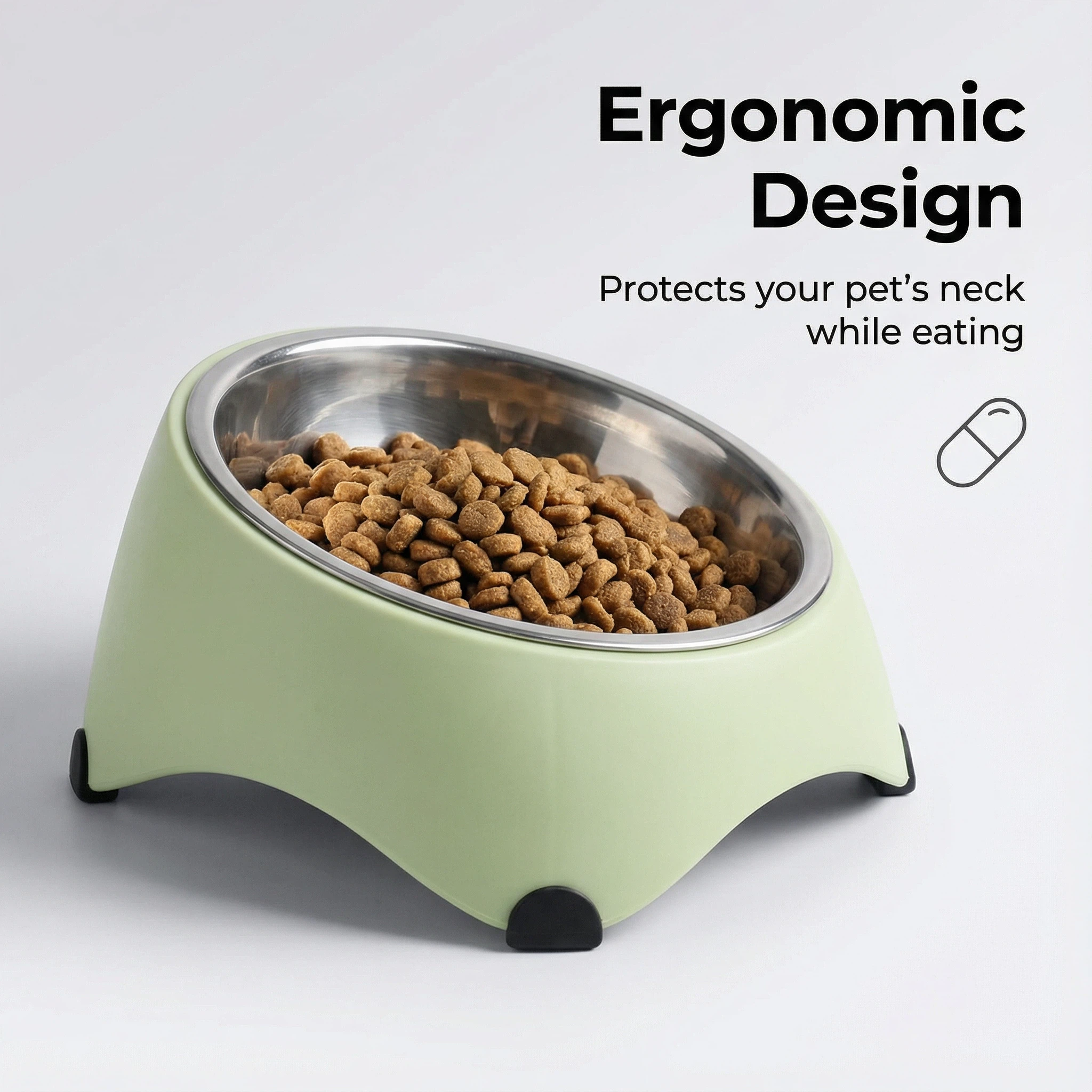 Non-Slip Stainless Steel Pet Food Bowl – 13.5 cm