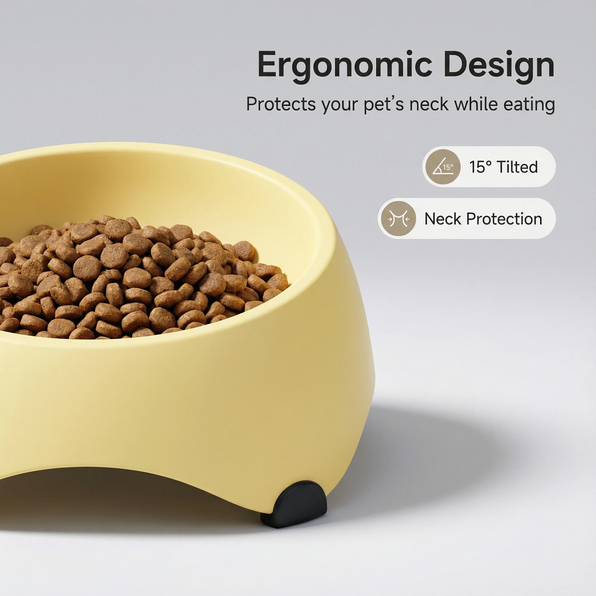 Non-Slip Pet Food Bowl with Stainless Steel Insert – 13.5 cm  （可爱风备选：
