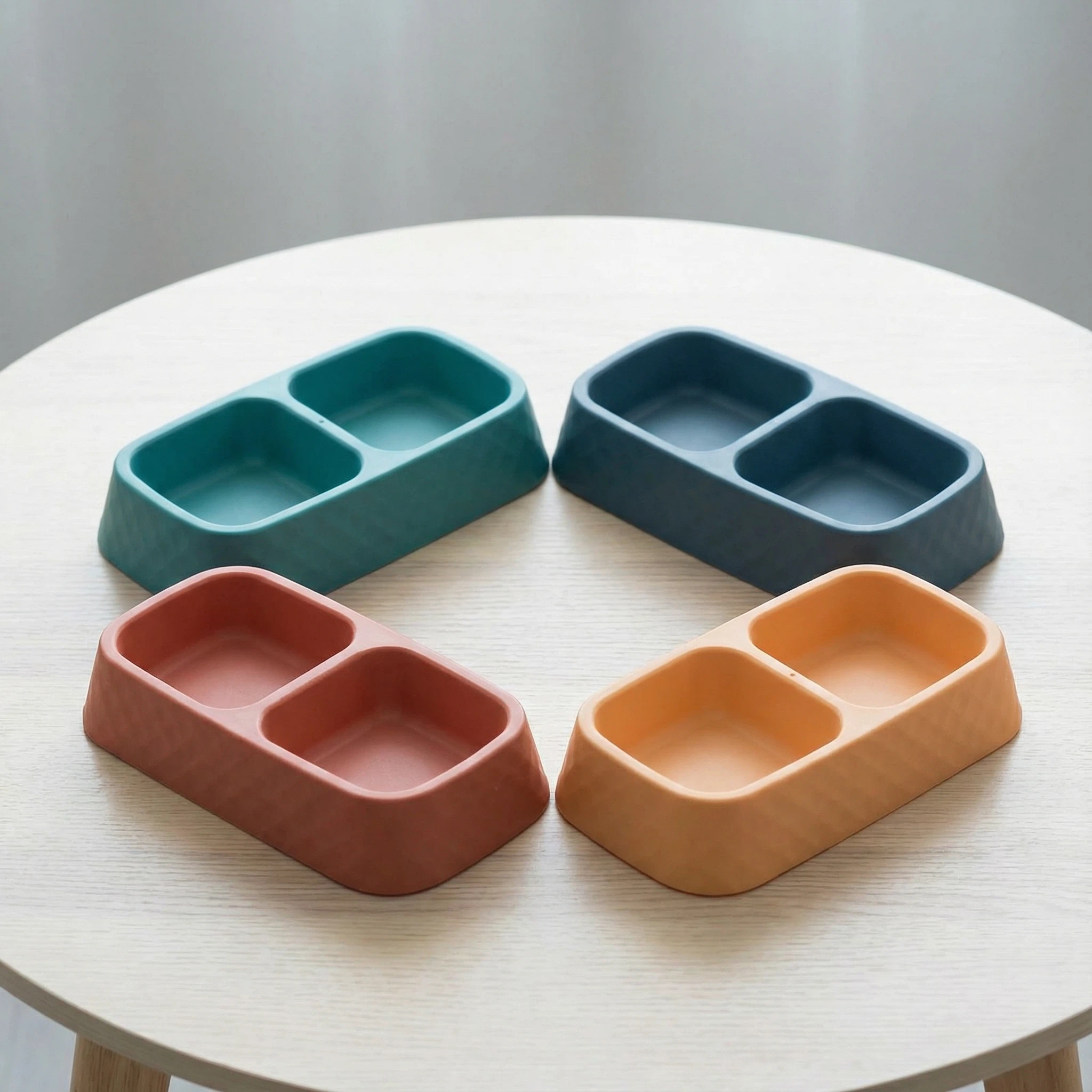 Rectangular Double Pet Food Bowl – 26.3×15.1 cm