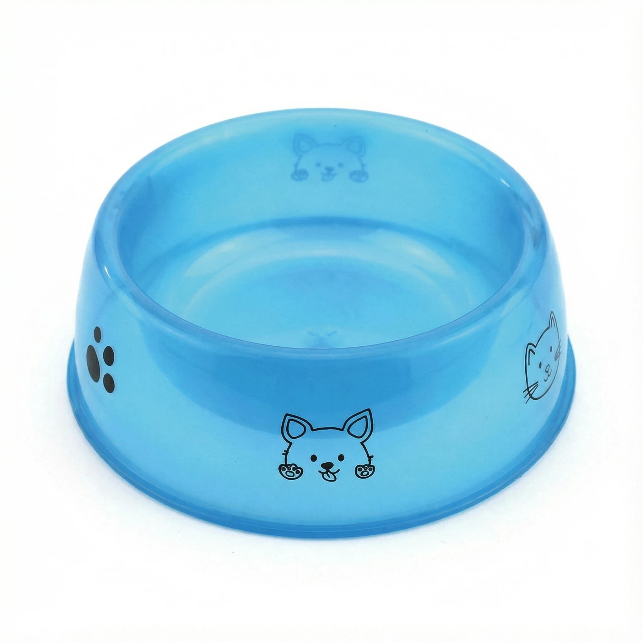 Plastic Pet Food Bowl with Cute Print – Food & Water Bowl for Dogs & Cats