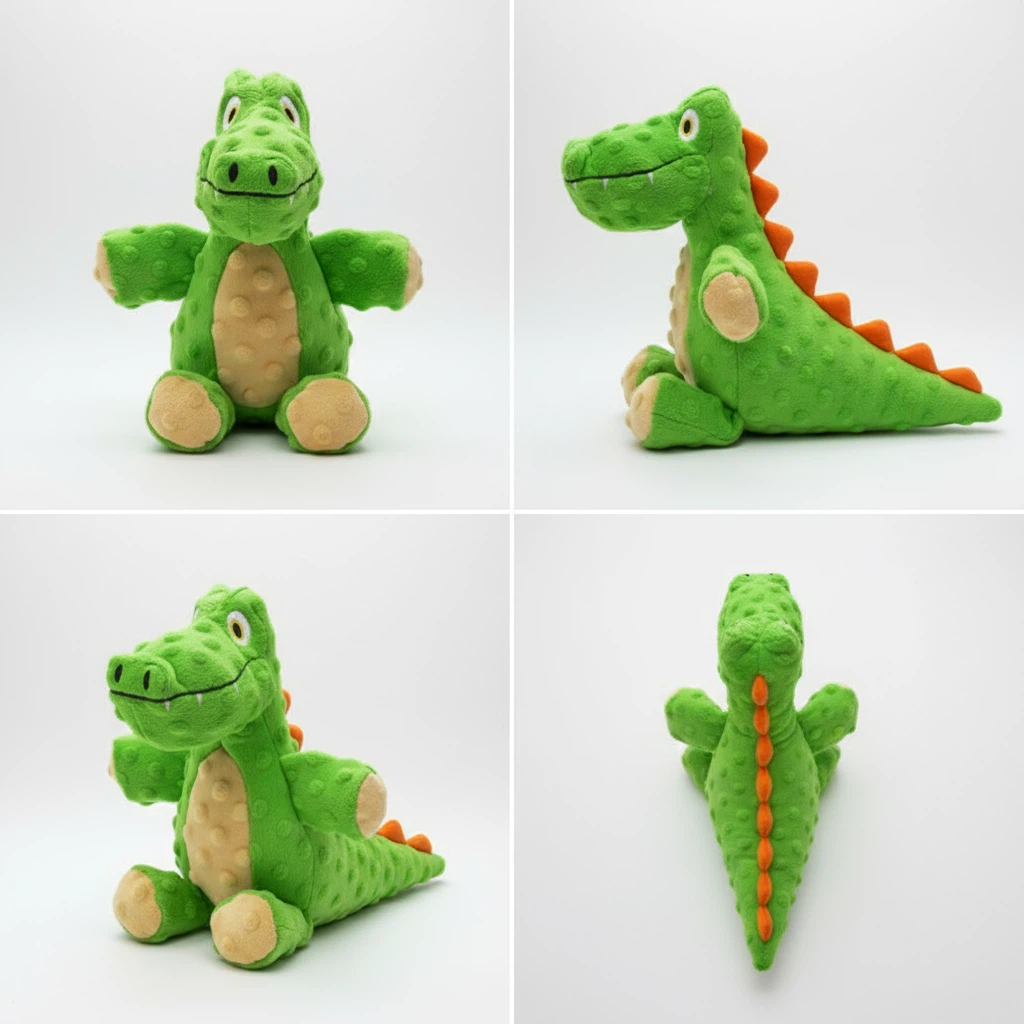 Plush Crocodile Dog Toy – Soft Interactive Pet Toy (28 × 26 cm)