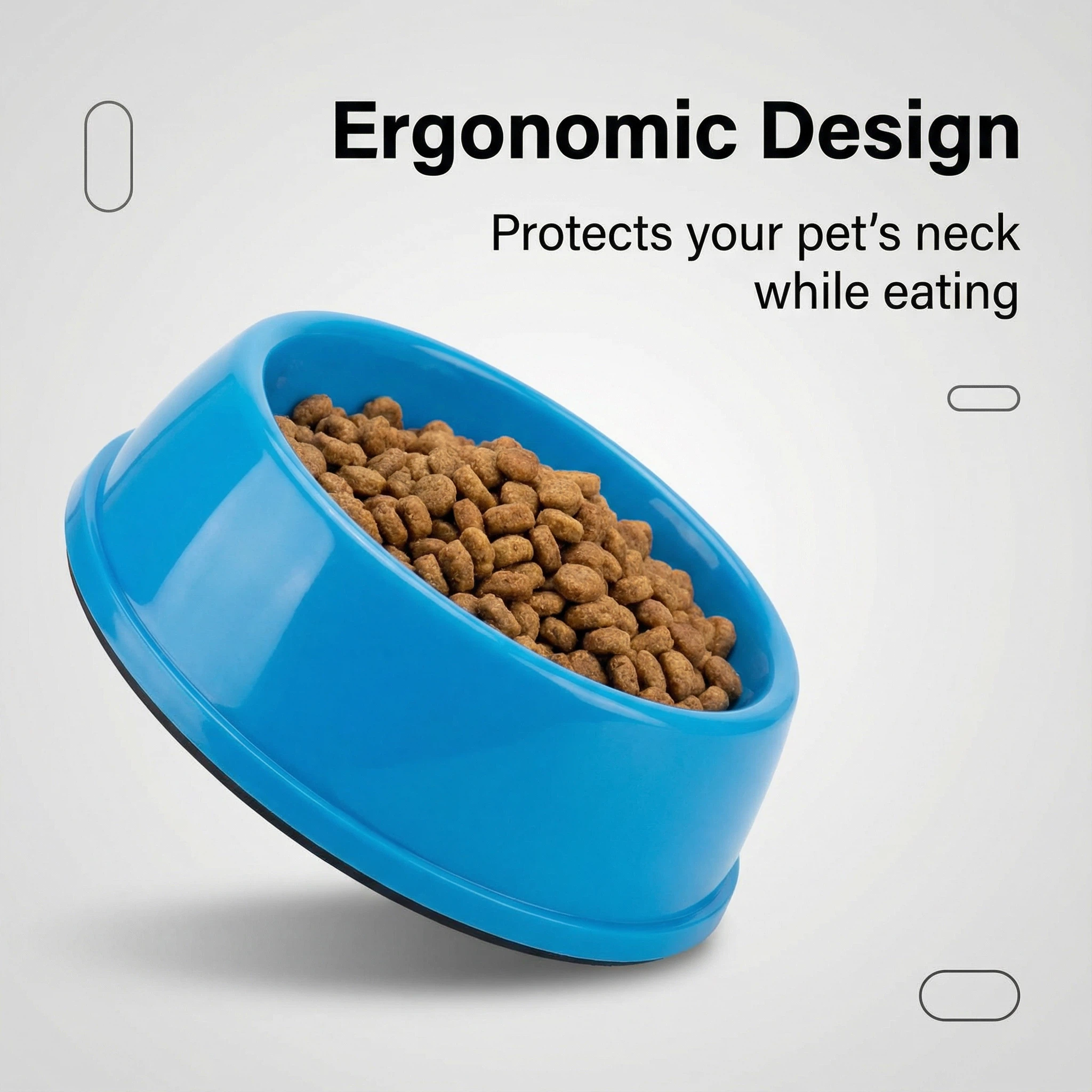 Plastic Pet Food Bowl with Cute Print – Food & Water Bowl for Dogs & Cats