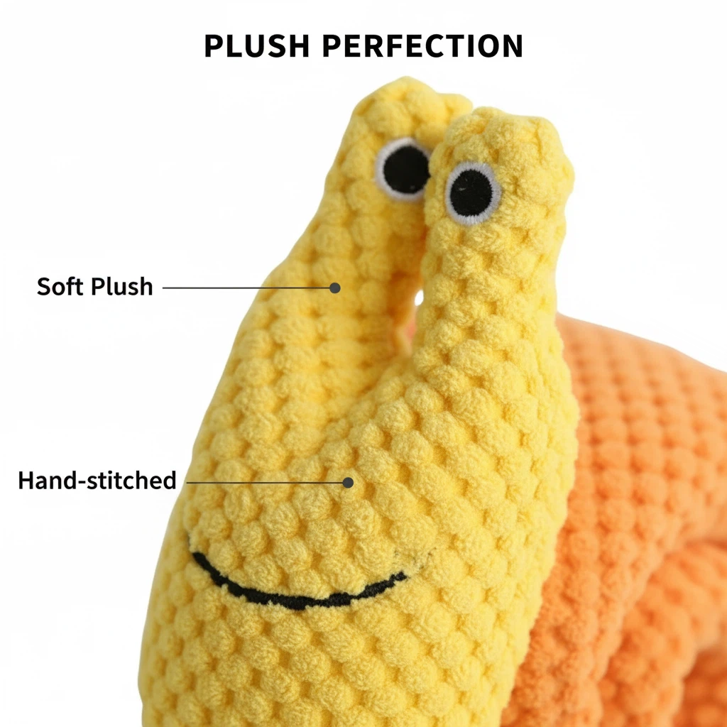 Plush Snail Dog Toy – Soft Treat-Dispensing Interactive Pet Toy