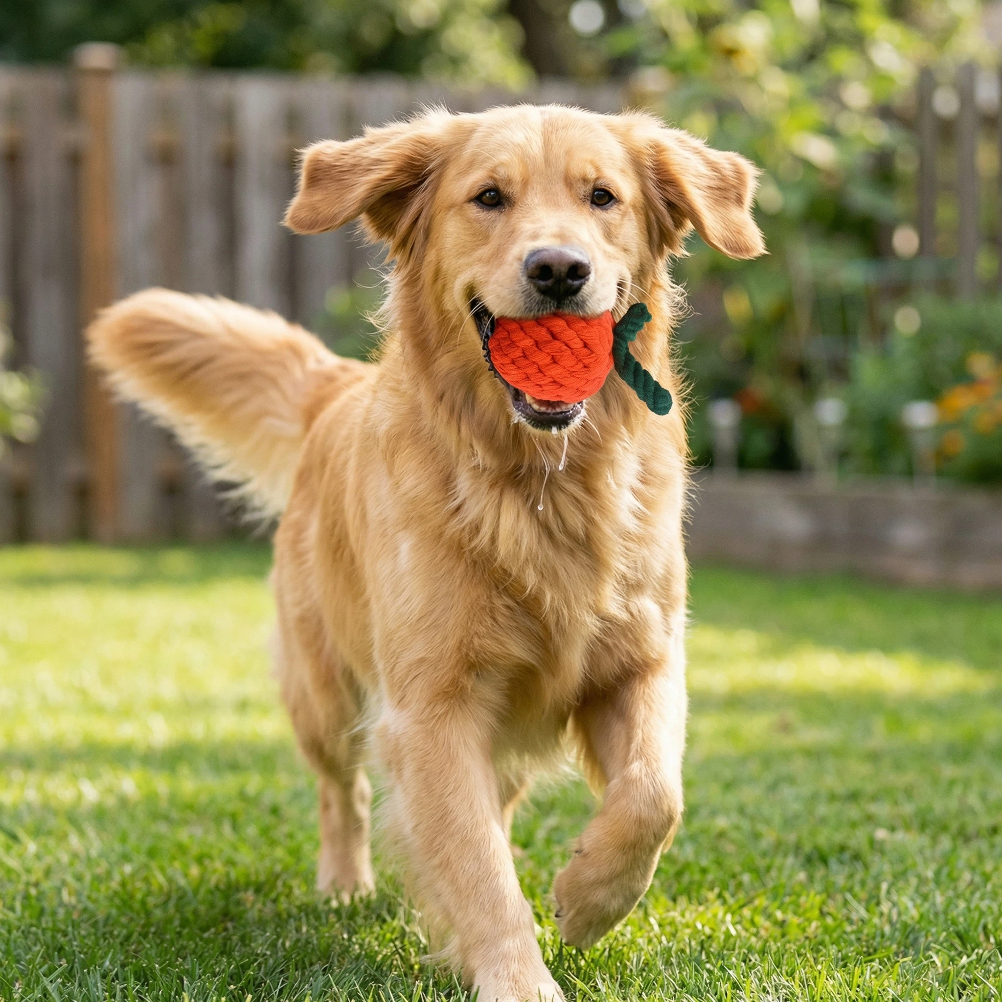 Cotton Rope Orange Dog Toy – Durable Chew Toy for Small & Medium Dogs